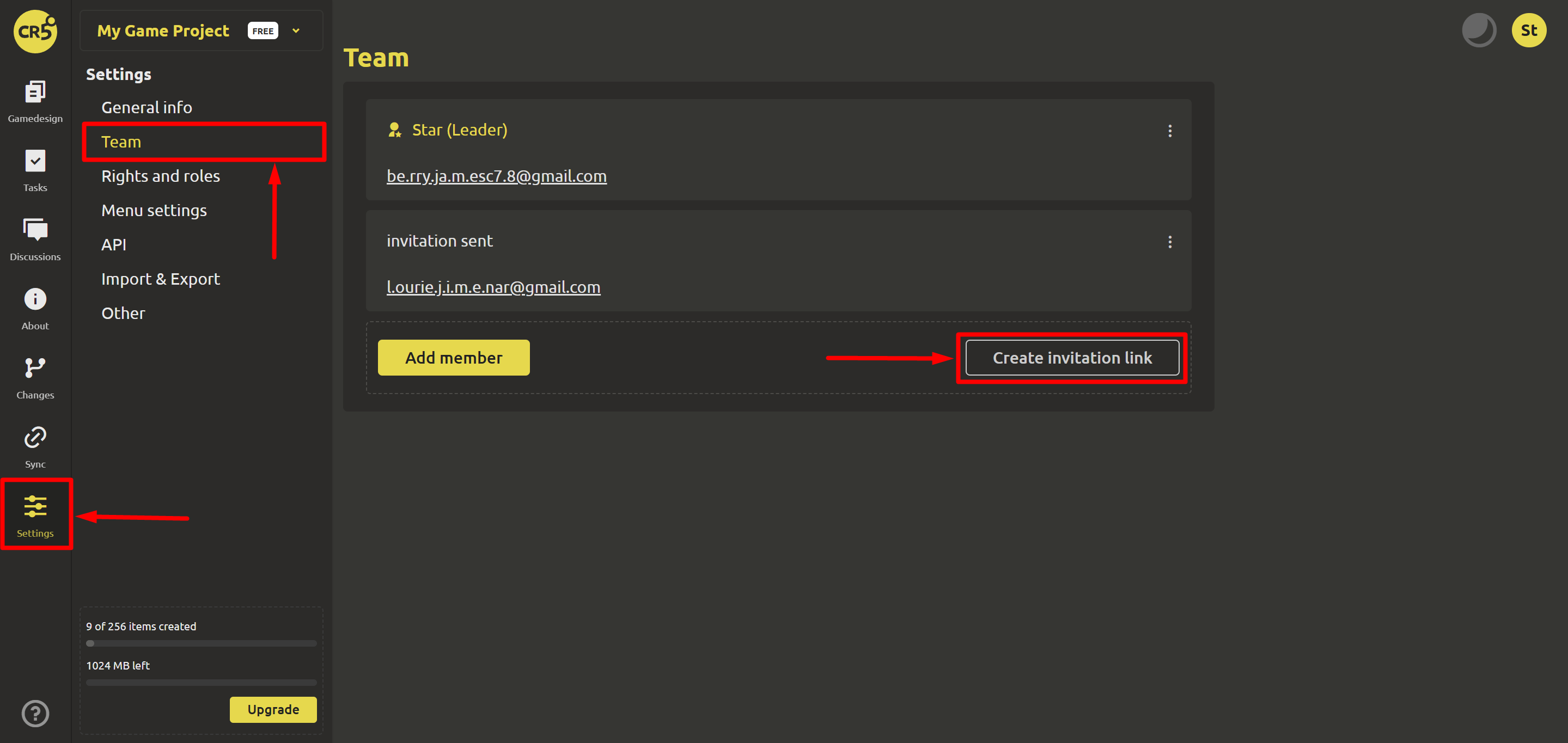 Creating an invitation link