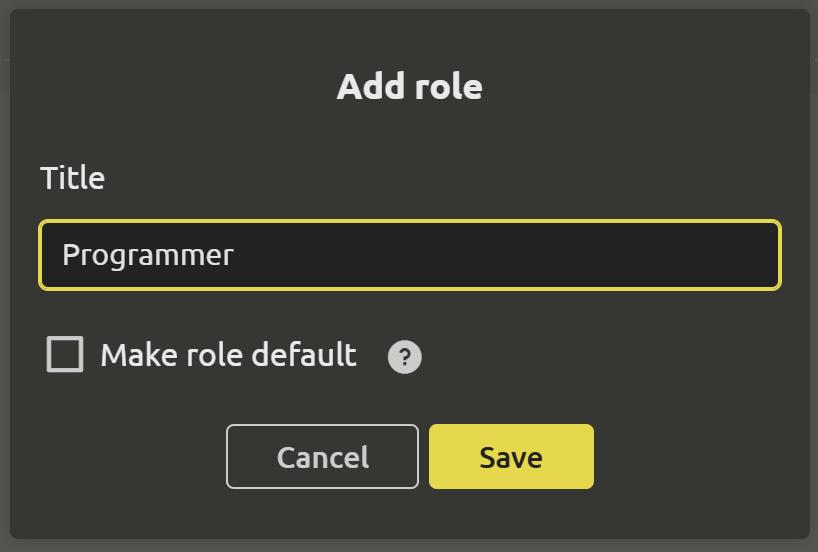 Adding a role