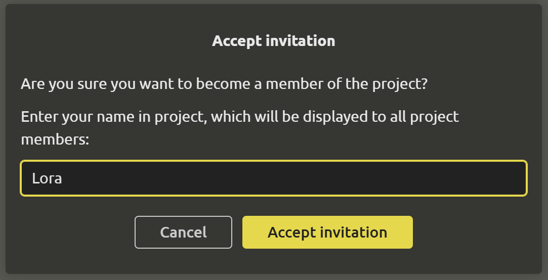 Accepting an invitation