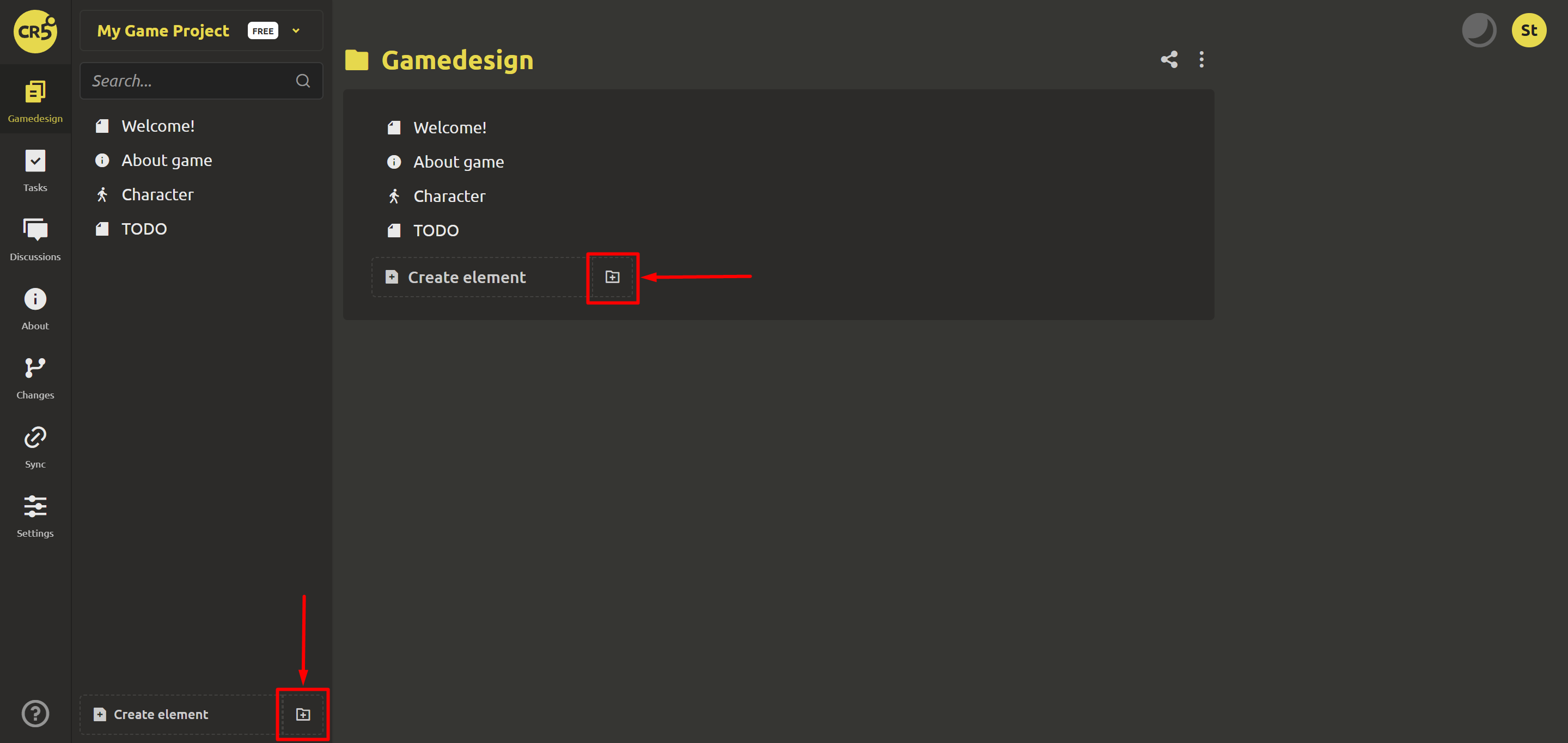 Create folder