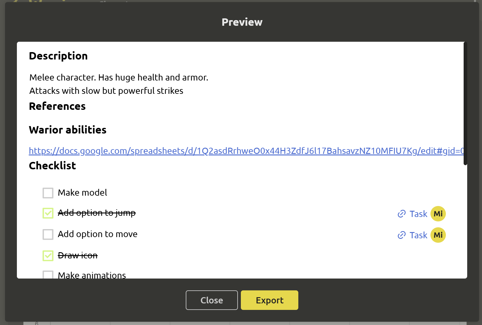 Preview window