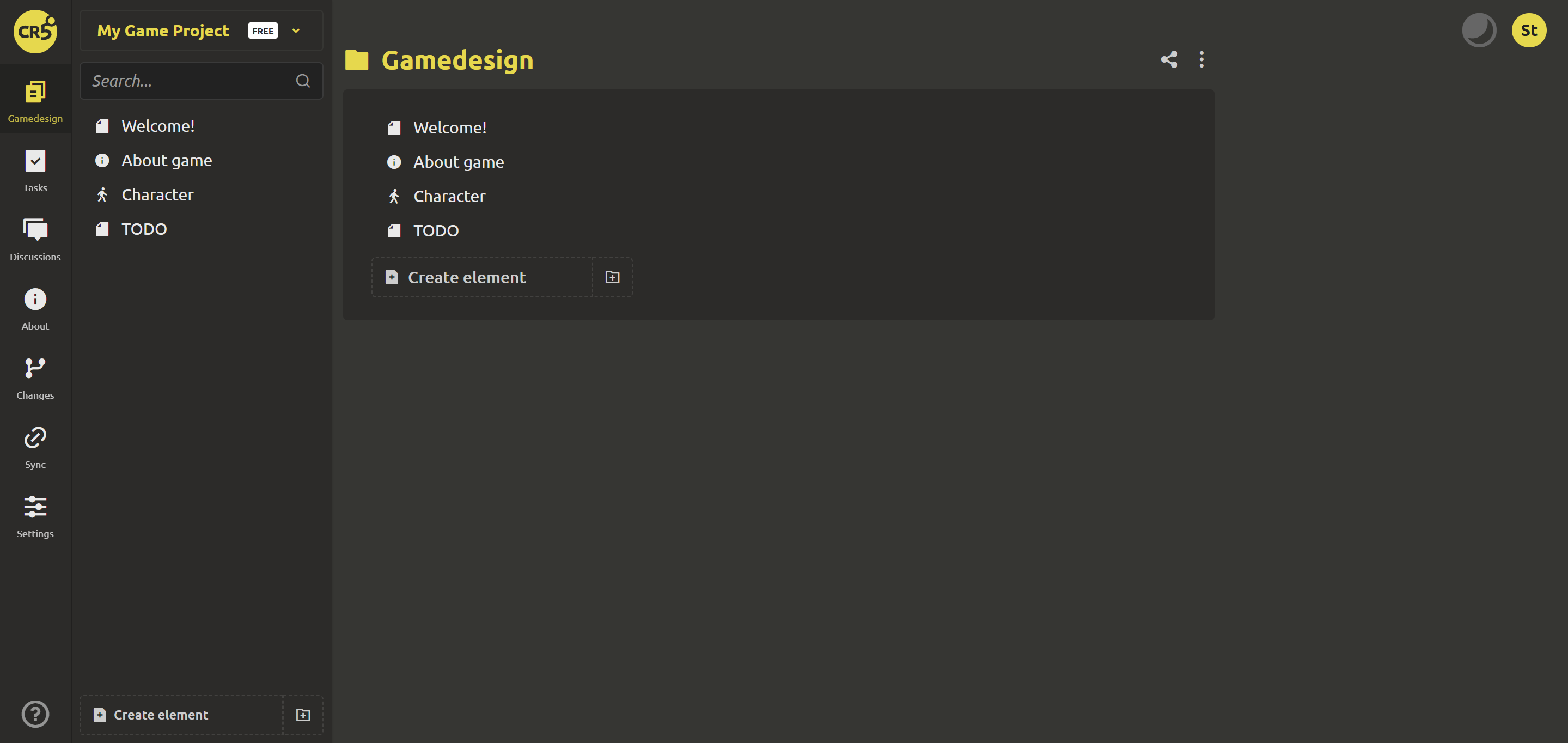 New project has been created