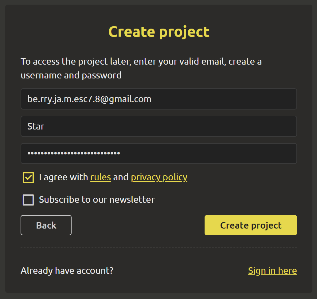 Quick registration without email confirmation