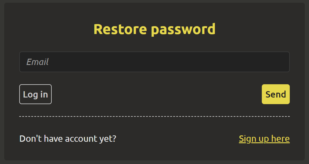 Restore password