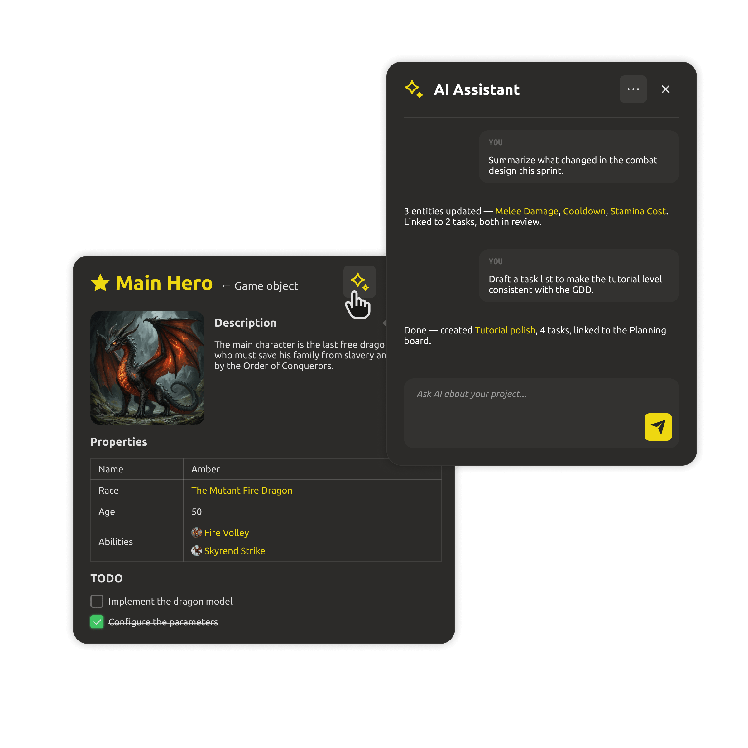 AI assistant answering questions from workspace data