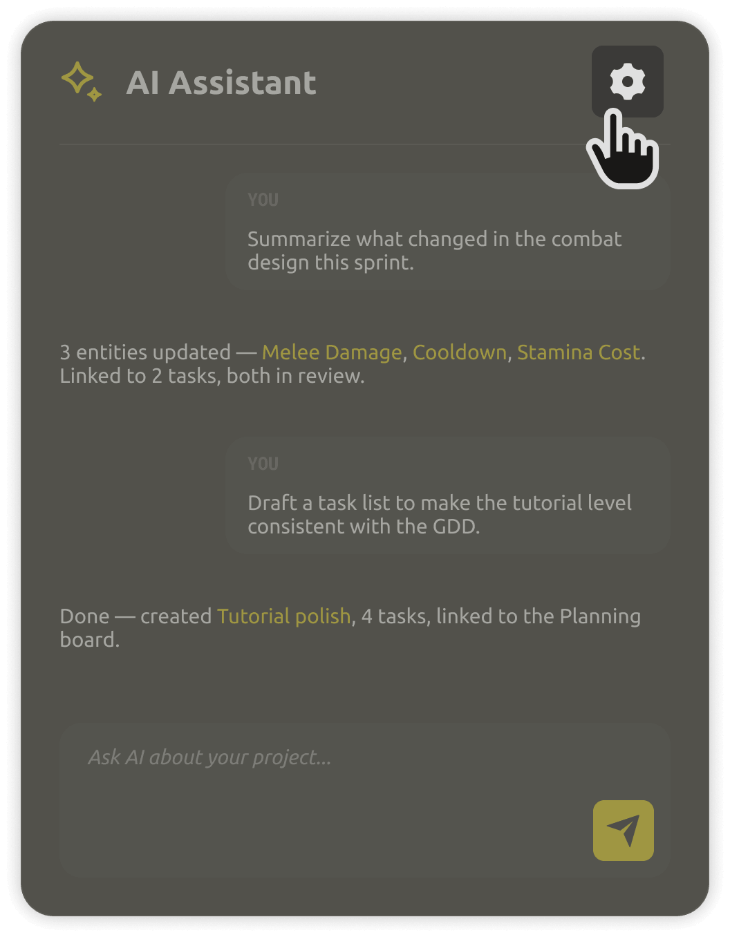 AI provider settings panel